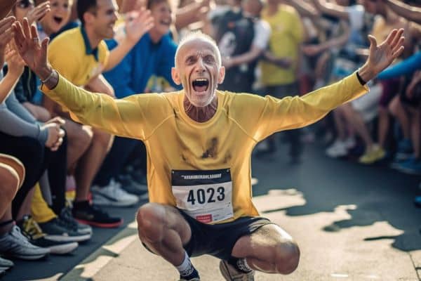 Hombre feliz al terminar la carrera